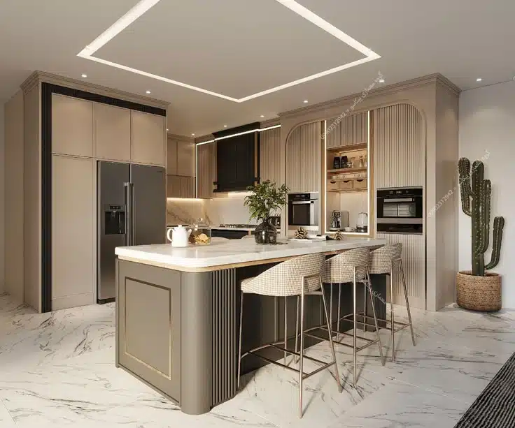 انواع کابینت آشپزخانه‌های سبک نئوکلاسیک